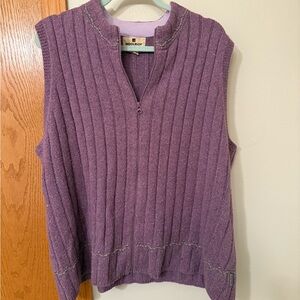 Woolrich Purple Full Zip Sleeveless Sweater Vest Size 2XL Classic Cozy